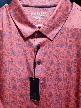 Maelreg Coral Floral Performance Polo